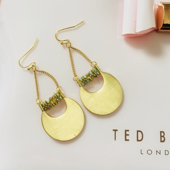 Jewelry - NEW Gold Matte Half Moon Dangle Earrings
